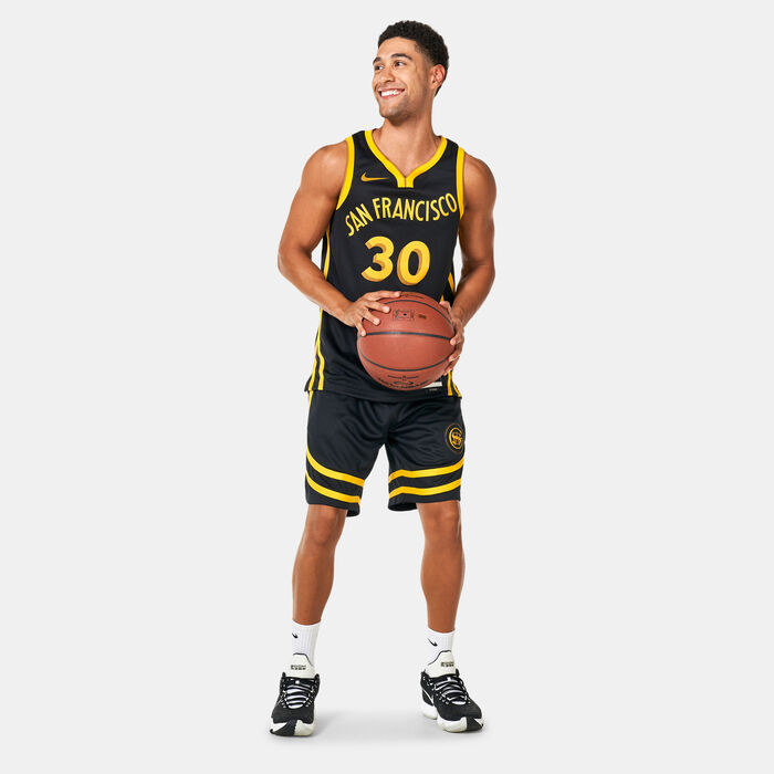 Nike Men's NBA Golden State Warriors City Edition Dri-FIT Swingman Basketball Shorts - 2023/24 Black image number 2