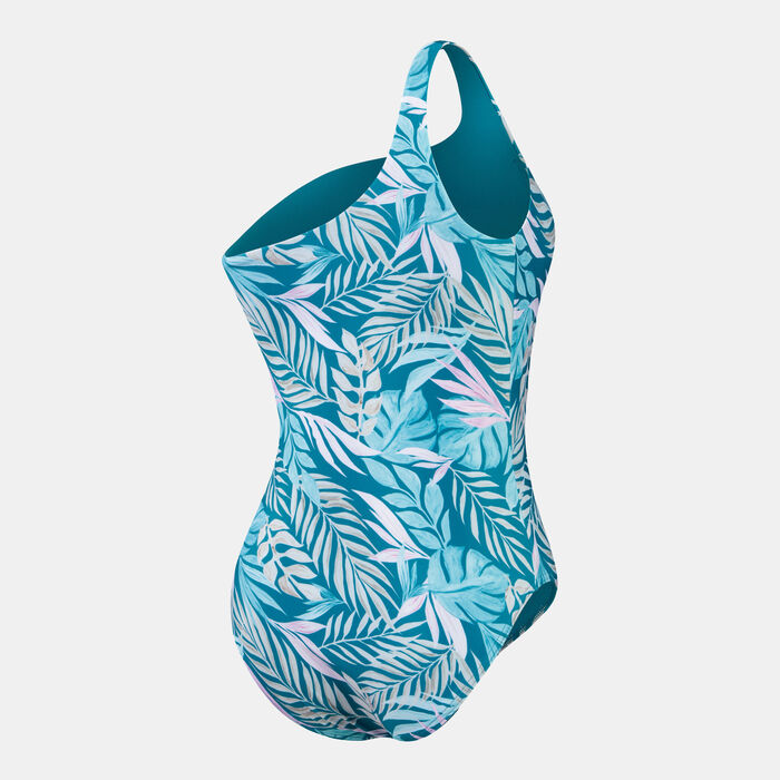 Speedo Women's Asymmetric One-Piece Swimsuit Blue image number 1
