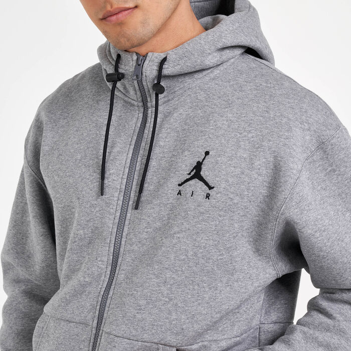 Jordan Men's Jumpman Air Full-Zip Hoodie Grey Jordan Men's Jumpman Air Full-Zip Hoodie Grey image number 3