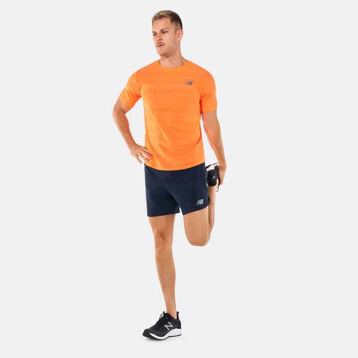 New Balance Men's Q Speed Jacquard T-Shirt Orange New Balance Men's Q Speed Jacquard T-Shirt Orange image number 2