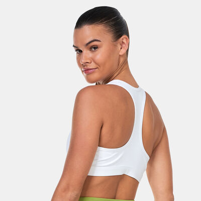 Nike Women's Swoosh Medium-Support Padded Logo Sports Bra White