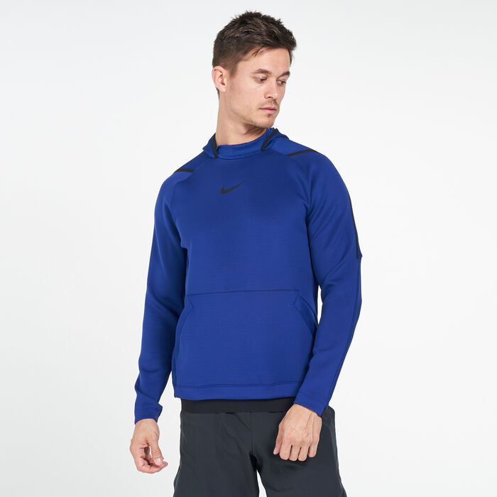 Nike Men's Pro Pullover Fleece Hoodie Blue Nike Men's Pro Pullover Fleece Hoodie Blue image number 0