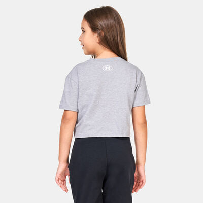 Under Armour Kids' Sportstyle Logo Training Crop Top (Older Kids) Grey