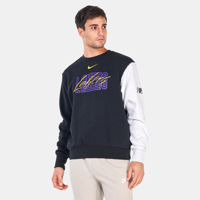Nike Men’s Los Angeles Lakers Courtside Fleece Sweatshirt Black image number 0