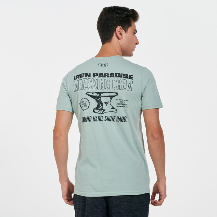 Under Armour Men's Project Rock Wrecking T-Shirt Green Under Armour Men's Project Rock Wrecking T-Shirt Green image number 1
