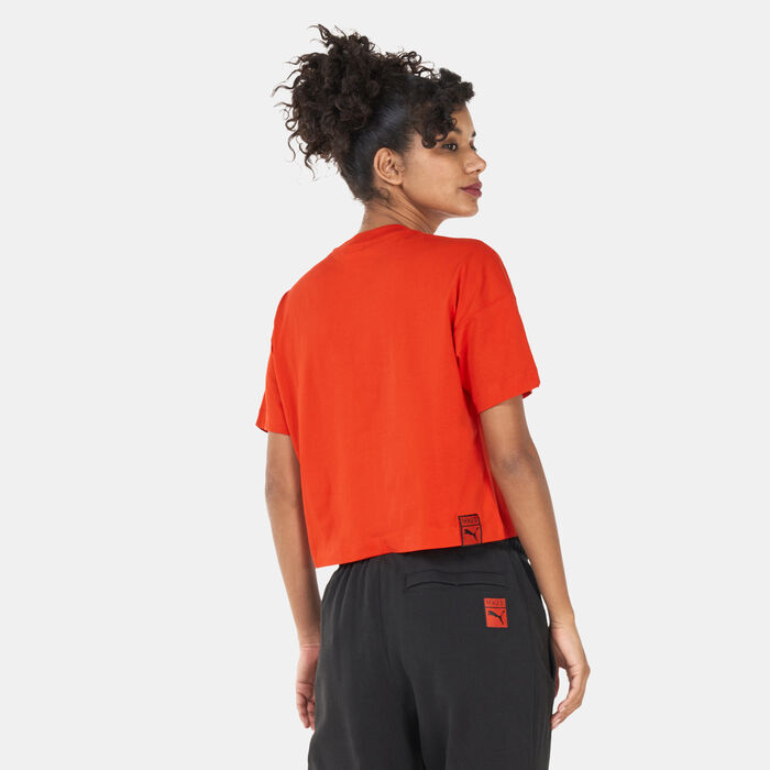 PUMA Women's x VOGUE Graphic T-Shirt Red PUMA Women's x VOGUE Graphic T-Shirt Red image number 1