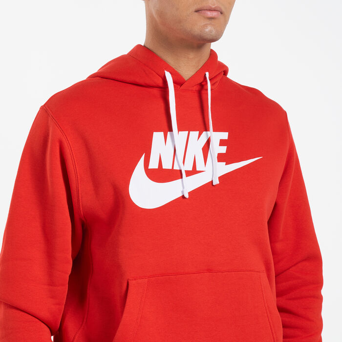Nike Men's Sportswear Club Fleece Hoodie Red Nike Men's Sportswear Club Fleece Hoodie Red image number 3