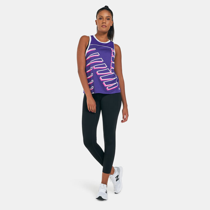New Balance Women's Printed Fast Flight Tank Top Purple New Balance Women's Printed Fast Flight Tank Top Purple image number 2