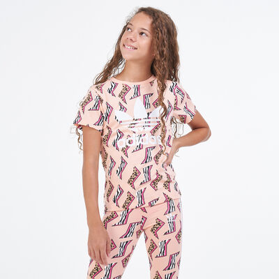 adidas Originals Kids' Allover Print T-Shirt Pink
