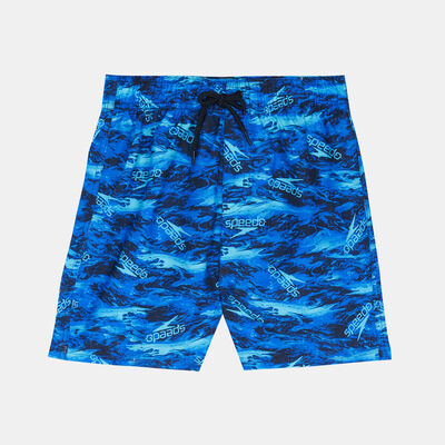 Speedo Kids' Printed 15-Inch Swimming Shorts Black