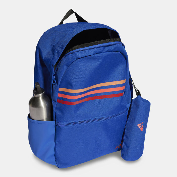 adidas Classic Horizontal 3-Stripes Backpack Blue image number 4