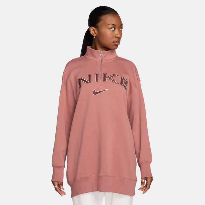 Nike Women's Sportswear Phoenix Fleece 1/4-Zip Top Peach image number 0