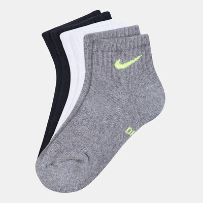 Nike Kids' Performance Cushioned Quarter 3-Pair Socks (Older Kids) Multi