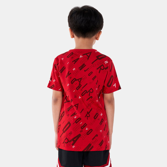 Jordan Kids' JM Allover Print T-Shirt Red Jordan Kids' JM Allover Print T-Shirt Red image number 1