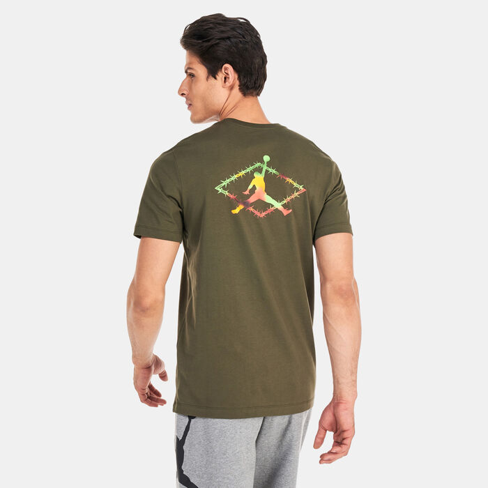 Jordan Men's Flight MVP Barbed Wire Graphic T-Shirt Green image number 1