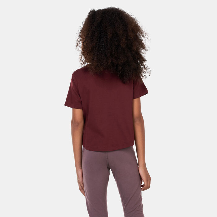 Nike Kids' Dri-FIT Sport Essential+ Cropped Training T-Shirt (Older Kids) Maroon Nike Kids' Dri-FIT Sport Essential+ Cropped Training T-Shirt (Older Kids) Maroon image number 1