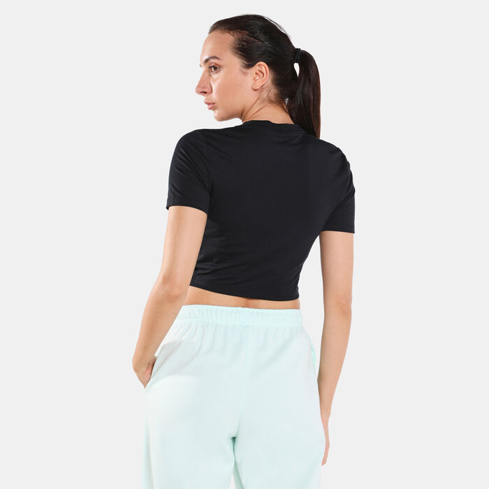 Nike Women's Sportswear Swoosh Slim Crop Top Black Nike Women's Sportswear Swoosh Slim Crop Top Black image number 1