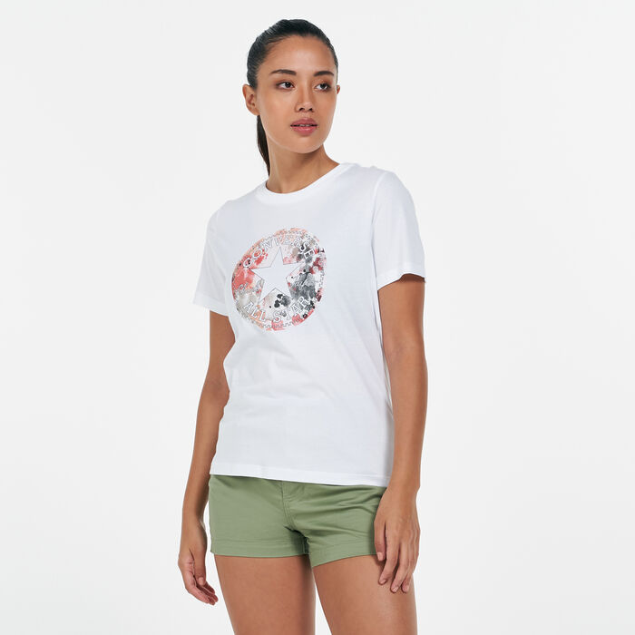 Converse Women's Festival Print Chuck Patch Logo T-Shirt White image number 0