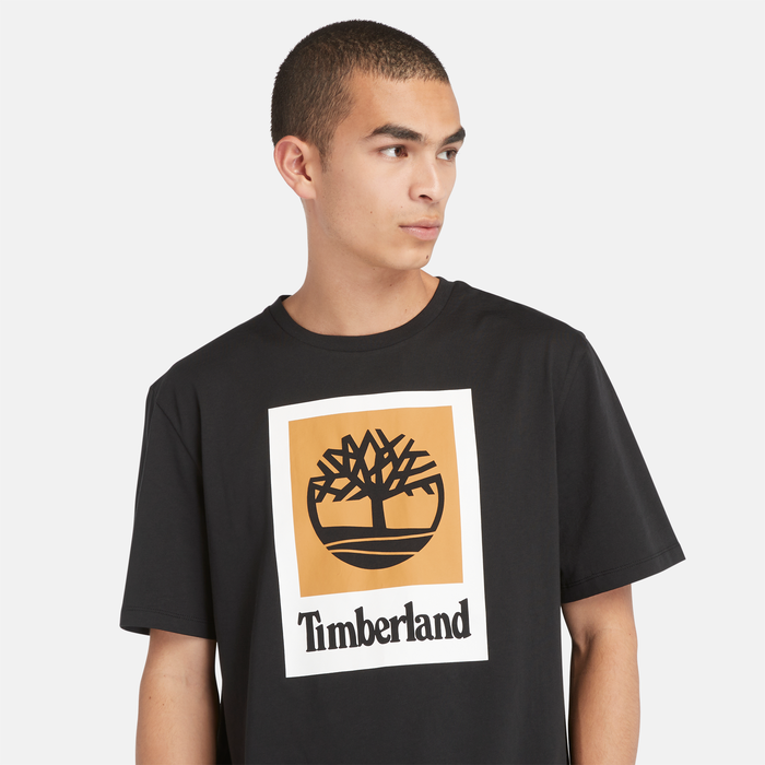 Timberland Men's Square Stack Logo T-Shirt Black Timberland Men's Square Stack Logo T-Shirt Black image number 3