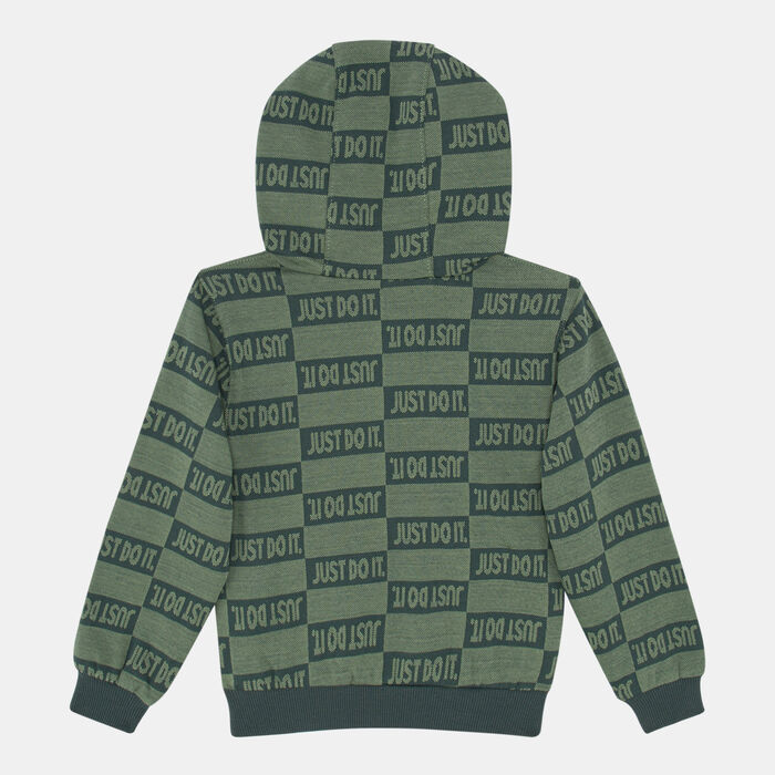Nike Kids' Sportswear Textured Club Fleece Hoodie Green image number 1