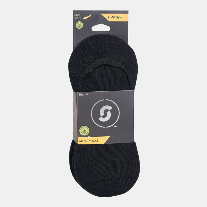 Sun and Sand Sports Men's Half-Cushioned No-Show Socks (3 Pack) - S/M Black image number 1