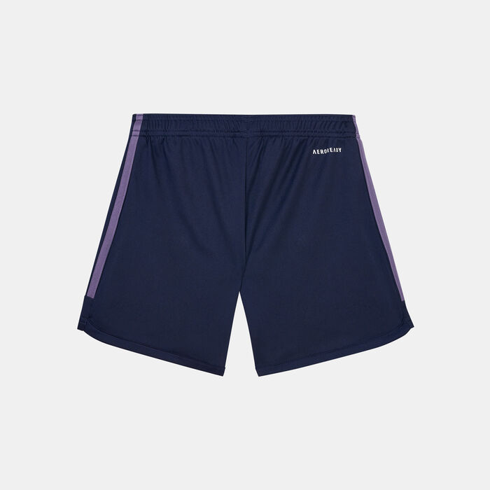 adidas Kids' Real Madrid Away Shorts - 2023/24 Blue adidas Kids' Real Madrid Away Shorts - 2023/24 Blue image number 1