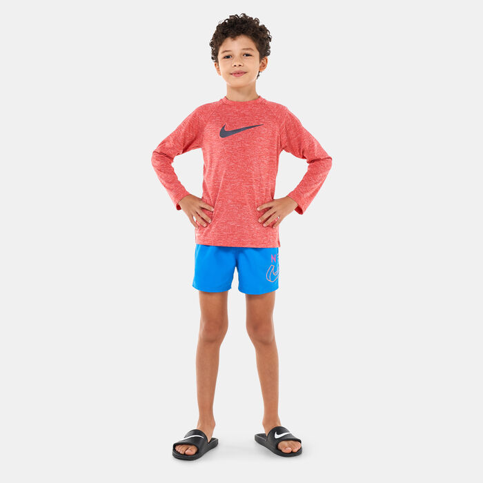 Nike Swim Kids' Heather Hydroguard Swim Top Red Nike Swim Kids' Heather Hydroguard Swim Top Red image number 2