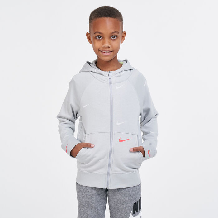 Nike Kids' Swoosh Fleece Jacket Grey Nike Kids' Swoosh Fleece Jacket Grey image number 0