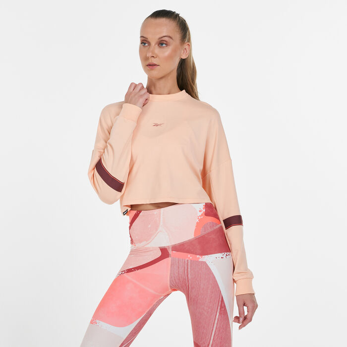 Reebok Women's Les Mills® Lightweight French Terry Crew Sweatshirt Orange image number 0