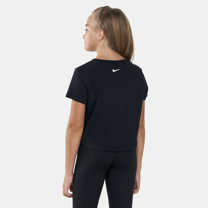 Nike Kids' Sportswear Cropped T-Shirt (Older Kids) Black Nike Kids' Sportswear Cropped T-Shirt (Older Kids) Black image number 1