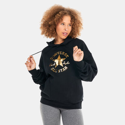 Converse Women's Chuck Taylor Patch Pullover Hoodie Black Converse Women's Chuck Taylor Patch Pullover Hoodie Black