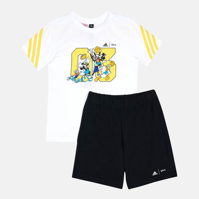 adidas Kids' x Disney Mickey Mouse Summer T-Shirt and Shorts Set White