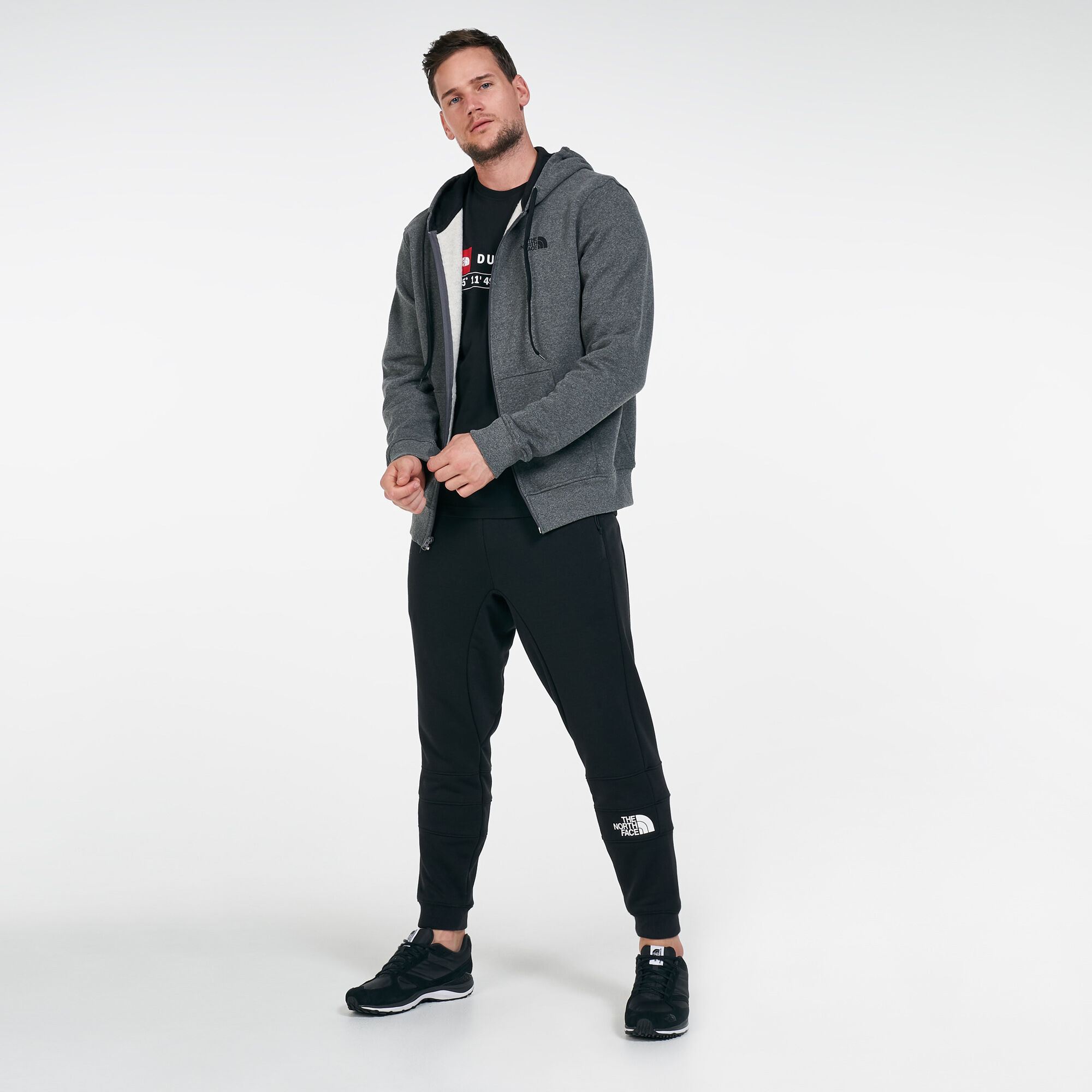 North face open gate hoodie grey cheap