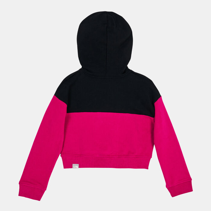 The North Face Kids' Drew Peak Cropped Pullover Hoodie Pink The North Face Kids' Drew Peak Cropped Pullover Hoodie Pink image number 1