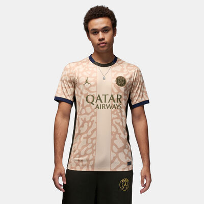 Jordan Men's Paris Saint-Germain Stadium Fourth Dri-FIT Replica Football Jersey - 2023/24 Beige Jordan Men's Paris Saint-Germain Stadium Fourth Dri-FIT Replica Football Jersey - 2023/24 Beige