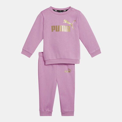 PUMA Kids' Minicats Essential+ Sweatshirt and Joggers Set Pink