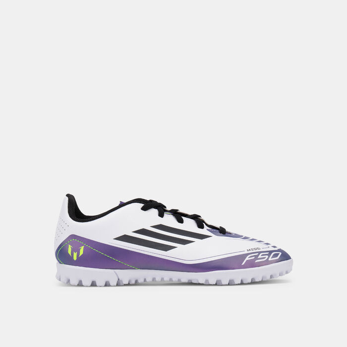adidas Kids' F50 Club Messi Turf Ground Football Shoes White image number 0