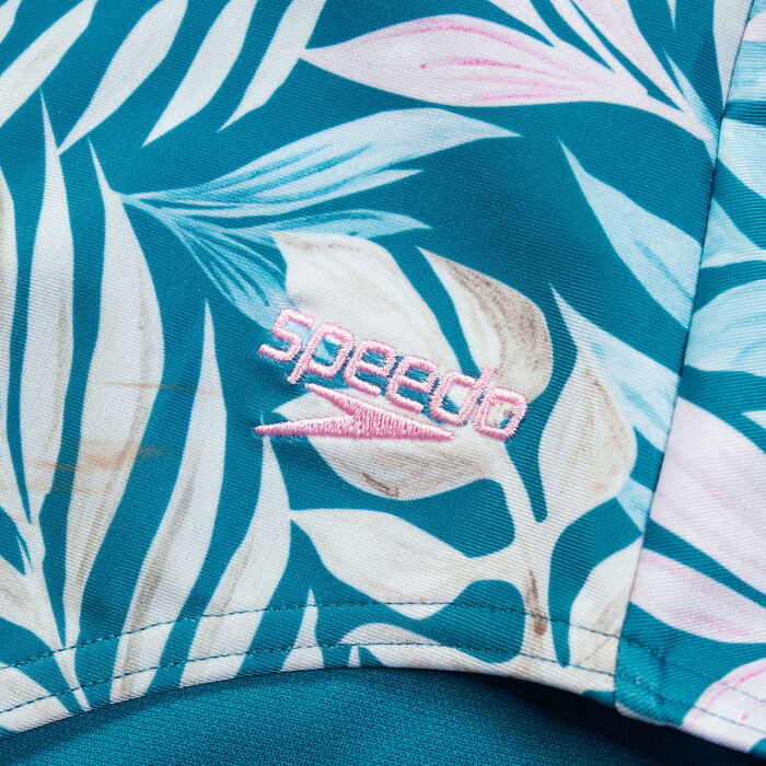 Speedo Women's Asymmetric One-Piece Swimsuit Blue image number 3