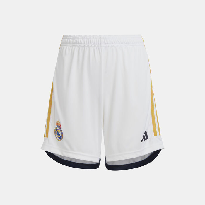 adidas Kids' Real Madrid Home Shorts - 2023/24 White adidas Kids' Real Madrid Home Shorts - 2023/24 White image number 0
