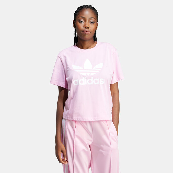 adidas Originals Women's Adicolor Trefoil Boxy T-Shirt Pink image number 0