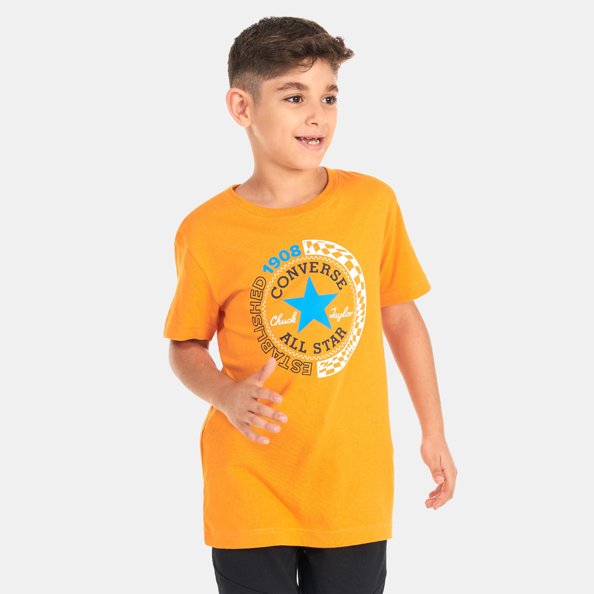 Converse yellow shirt discount