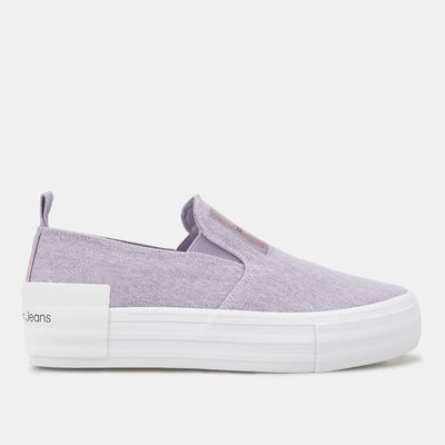 Calvin Klein Women's Bold Vulcanised Flatfrom Slip On Shoe Purple