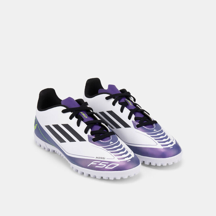 adidas Kids' F50 Club Messi Turf Ground Football Shoes White image number 1