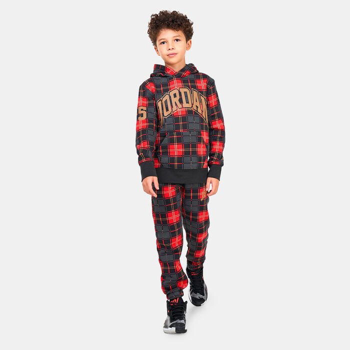 Jordan Kids' Essentials Plaid Pullover Hoodie Black Jordan Kids' Essentials Plaid Pullover Hoodie Black image number 2