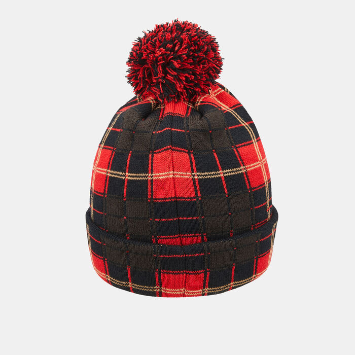 Jordan Kids' Plaid Pom Beanie Black Jordan Kids' Plaid Pom Beanie Black image number 1