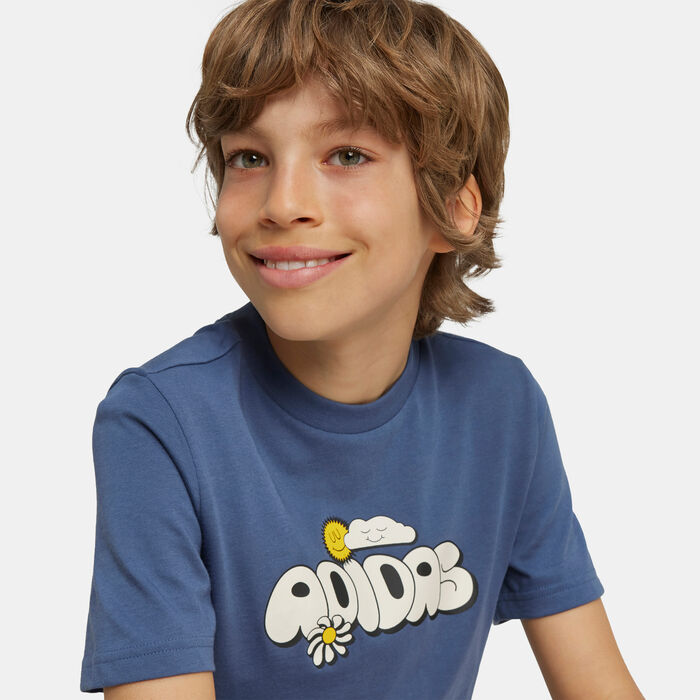 adidas Kids' Doodle Graphic T-Shirt (Older Kids) Grey adidas Kids' Doodle Graphic T-Shirt (Older Kids) Grey image number 3
