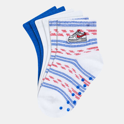 Nike Kids' Air Force 1 Stripe Gripper Socks - 3 Pack (Baby and Toddler) Red Nike Kids' Air Force 1 Stripe Gripper Socks - 3 Pack (Baby and Toddler) Red