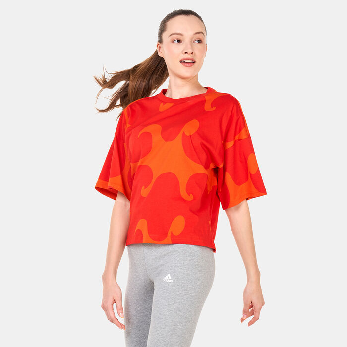 adidas Women's Marimekko T-Shirt Orange adidas Women's Marimekko T-Shirt Orange image number 0
