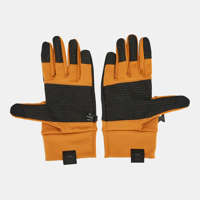 Timberland Men's Stretch Colorblock Softshell Fleece Gloves yellow Timberland Men's Stretch Colorblock Softshell Fleece Gloves yellow image number 1