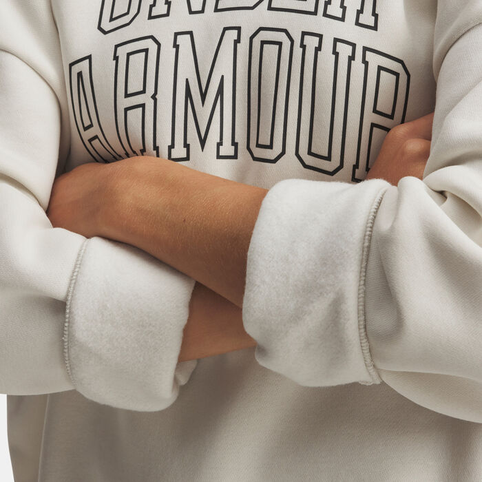Under Armour Women's Rival Varsity Sweatshirt White image number 3